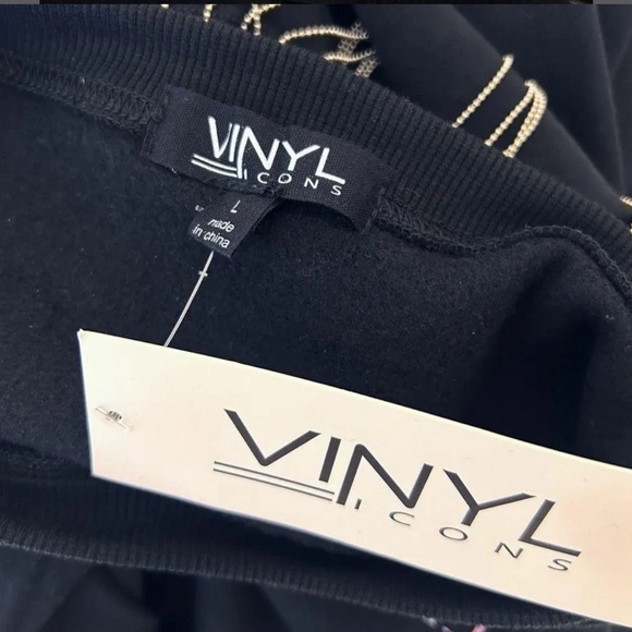 NWT VINYL ICONS BLONDIE studded Chain Fringe sweatshirt Large L - Picture 5 of 6